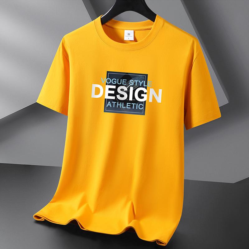 Men Loose Short Sleeve Letter Printed Pullover Compassionate Cotton T-shirt