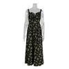 Nuovo Vestito Sottoveste Estivo con Stampa Floreale, Scollo Basso, Vita con Laccio, Spacco Alto, Abito Casual da Festa per Donna