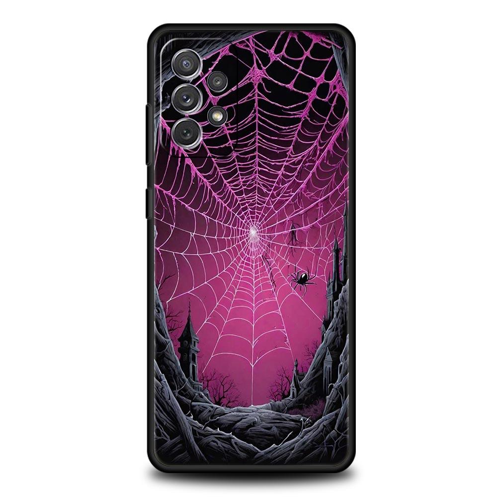 Spider Web Phone Case for Samsung Galaxy A55 A35 A15 A14 A13 A25 A54 A51 A71 A72 A73 A32 A52 A41 5G Soft TPU Shell Fundas Capas