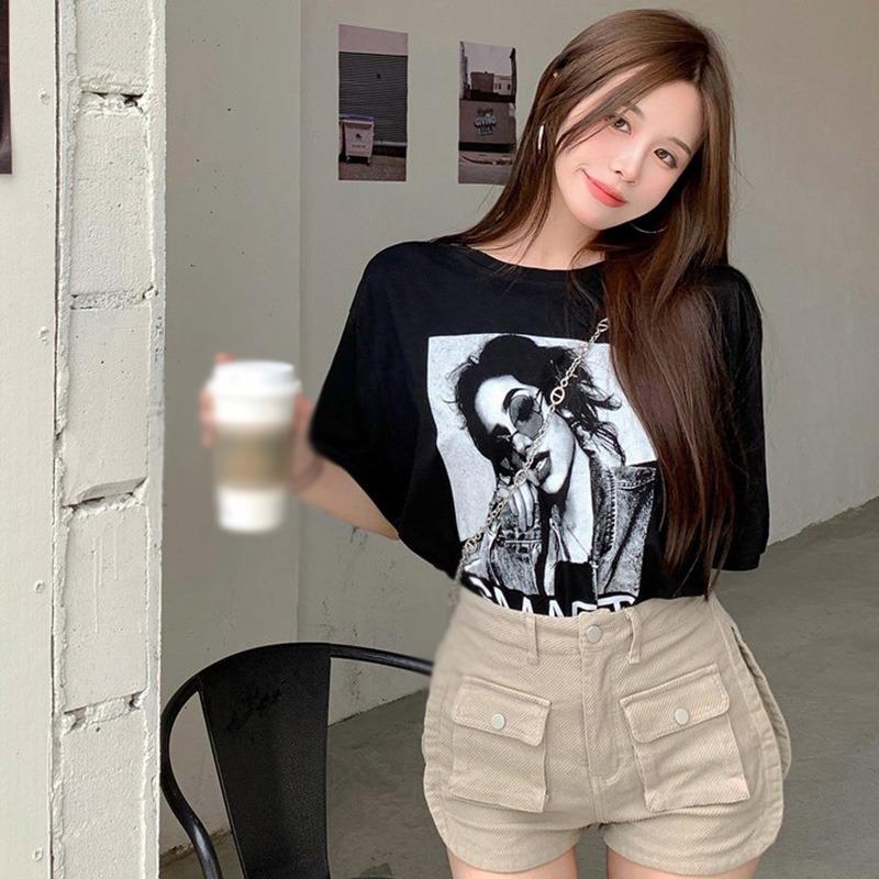 Women's  T-Shirt Letter Print Loose Casual