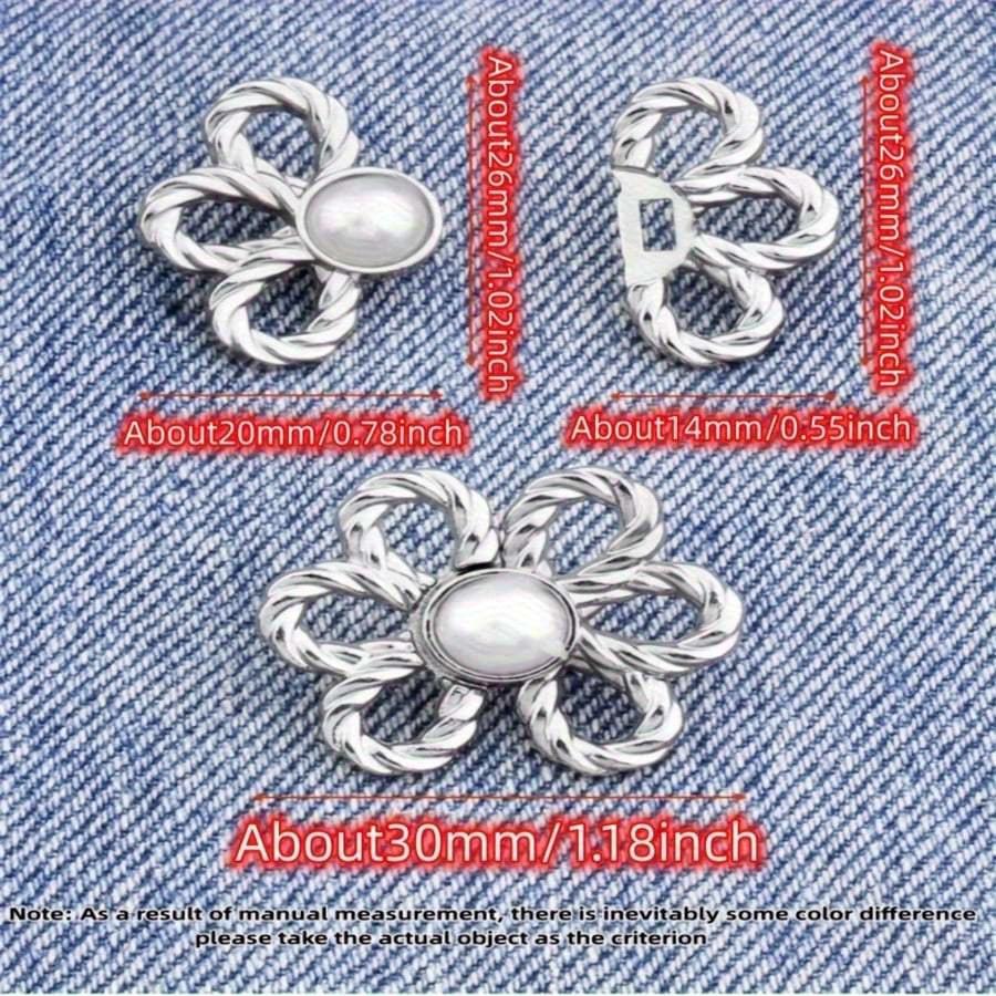 1pc Flower Waistband Buckle Free Pants, Waistband Of Jeans, Large To Small, No Mark Fixed Button Tightening Tool