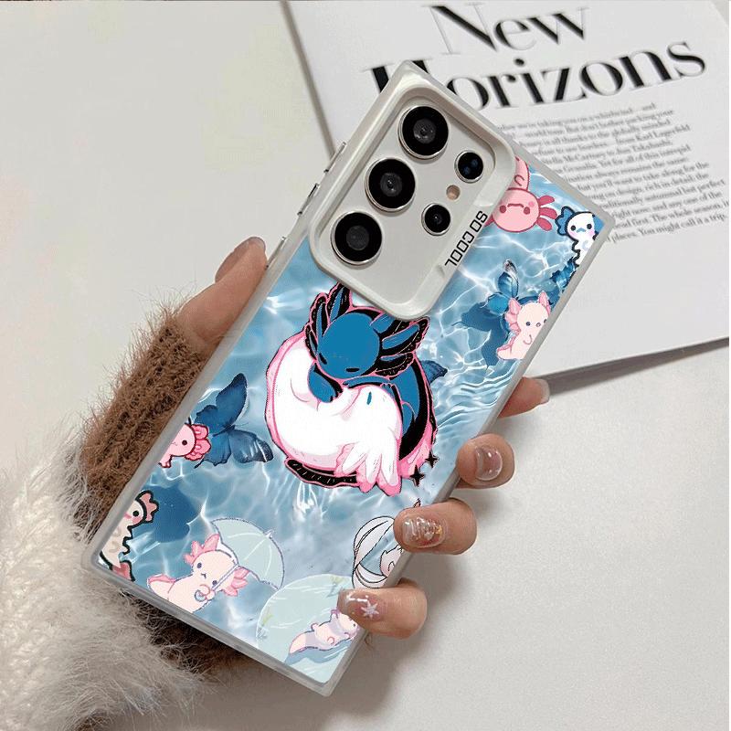 Axolotl Cartoon Süß Stoßfest Handyhülle für Samsung Galaxy S26 Edge S25 Ultra S24 FE S23 Plus S21 Hülle Anti-Fall Fundas