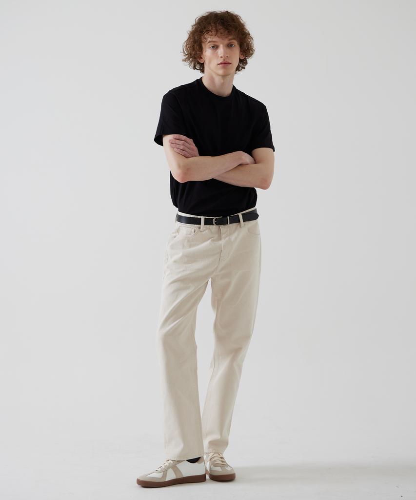 Ssinedeu [Nix Straight Natural Cotton Denim - Ivory] Nix Straight Natural Cotton Denim - Ivory