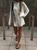 Women's Openwork Knit Crochet Two-Piece Set Casual Loose Trendy Outfit for Early Fall