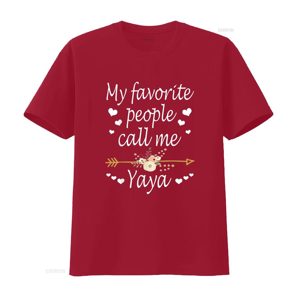 Unisexs My Favorite People Call Me Yaya Mothers Day T Shirt Black 2xl Vintage Washed Slightly Streetwear Soft Stylish Graphic