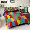 Toy Print Duvet Cover Set Dot Building Blocks Comforter Cover Microfiber Bedding Set Colorful Geometric Bricks Game Quilt Cover
