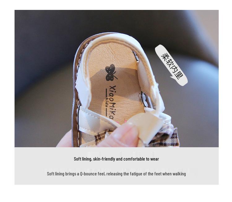 Summer Baby Girl Anti-slip Squeaky Velcro Bow Sandals - First Walker Shoes