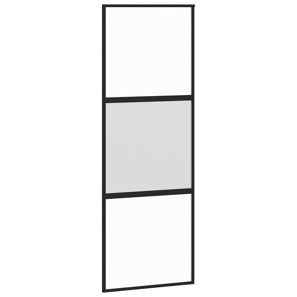 Vidaxl Sliding Door With Hardware Set Tempered Glass And Aluminum