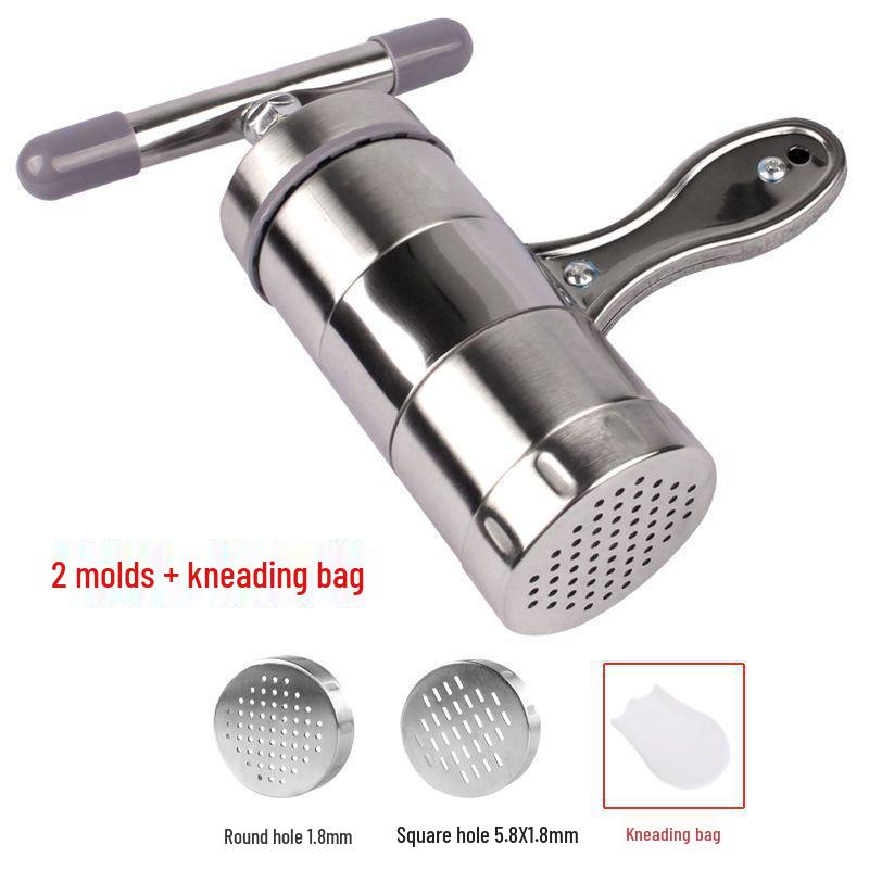 Stainless Steel Manual Noodle Maker with Plastic Dough Press