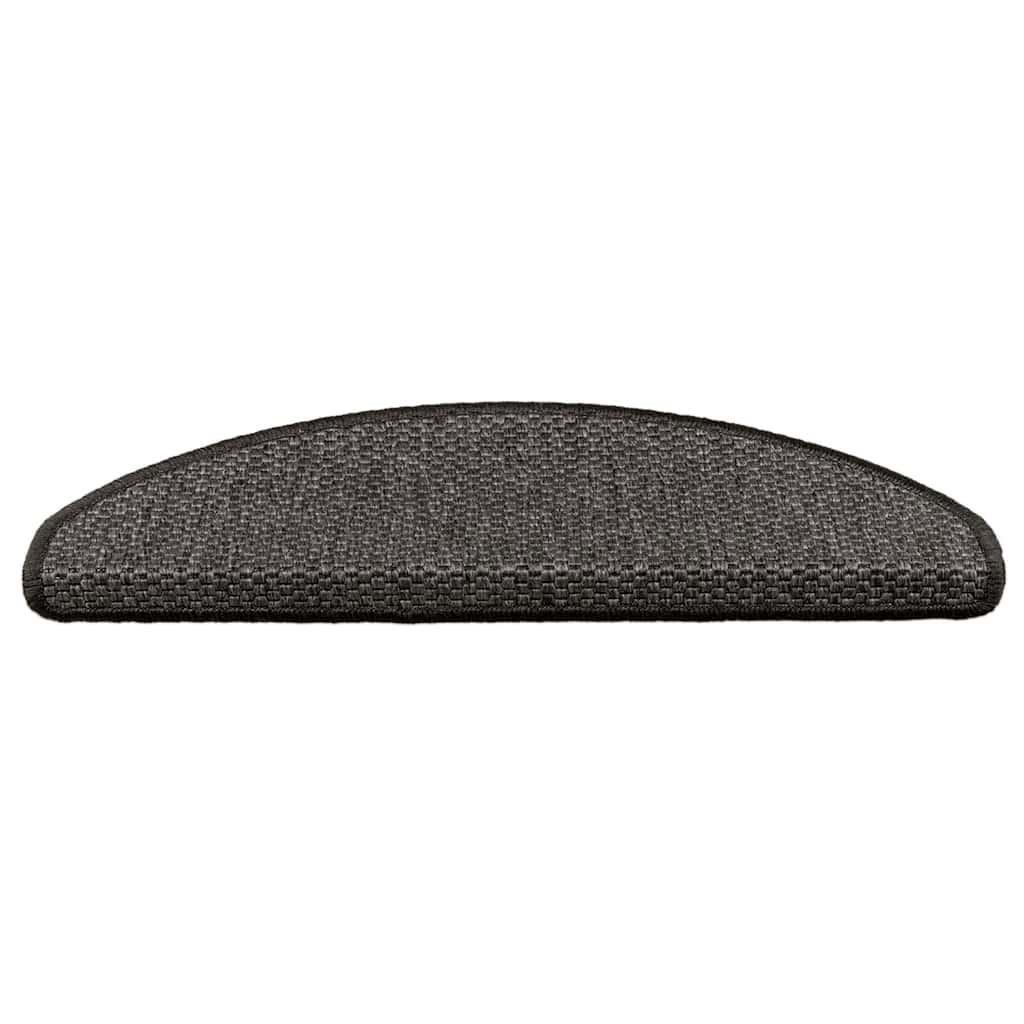 Self Adhesive Stair Treads Sisal Look 15 Pcs 65 X 21 X 4 Cm Anthracite