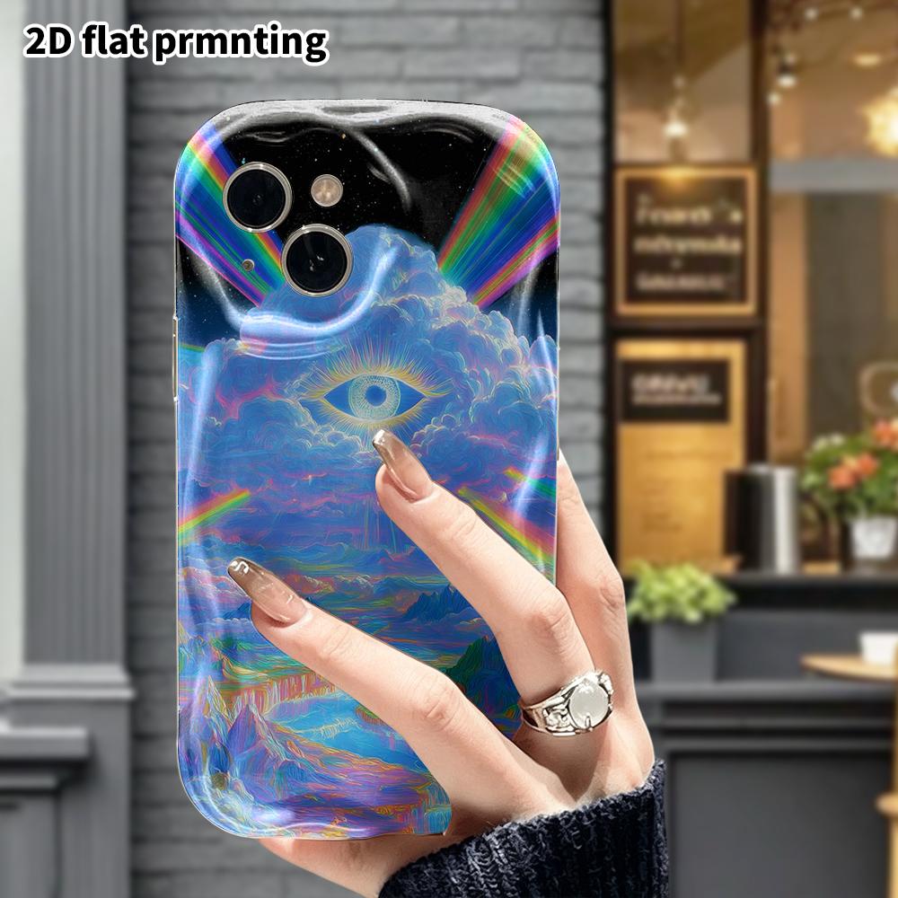 Phone Case: 2D Flat Design, Suitable for iPhone 18 17 16 15 14 13 12 Pro, Phone Decoration, All-Seeing Eye, Halloween and Christmas Gift