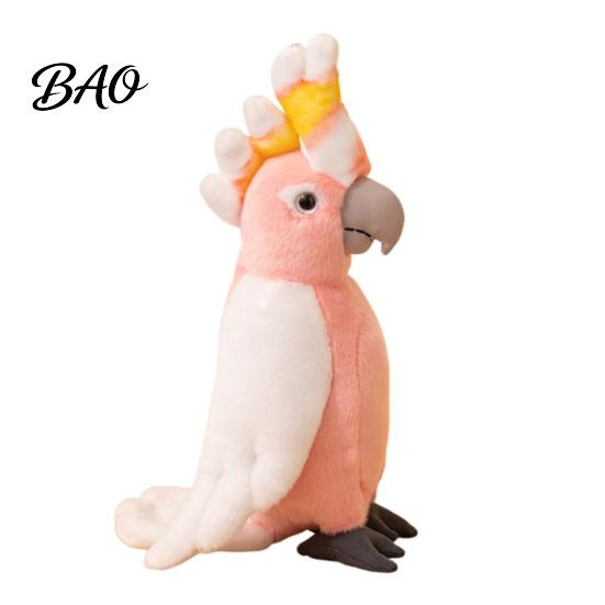 Decorative Stuffed Parrot Cute Plush Toy, Soft Animal for Kids, Pink Realistic Toy Bird Doll with Fluffy Fabric Bedroom Decor And Home Decoration
