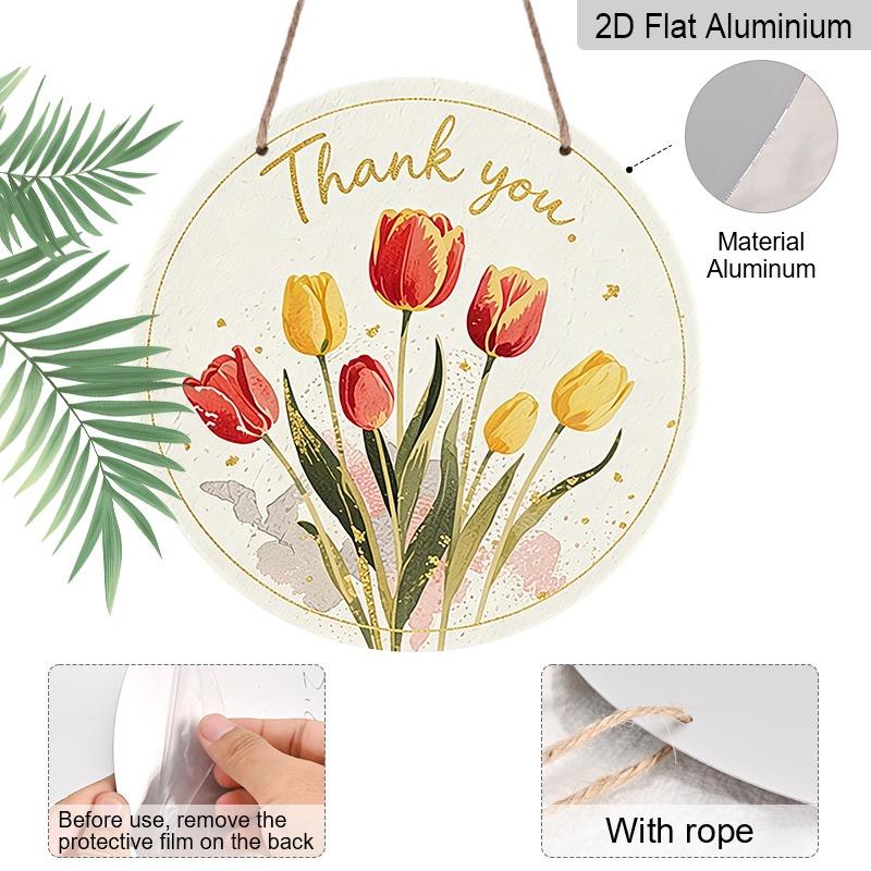 2D Flat Retro Aluminum Wall Stickers, Available In Various Sizes. Tulip Thank-you Decoration for Teacher's Day. A Gentle Floral Style, Perfect for