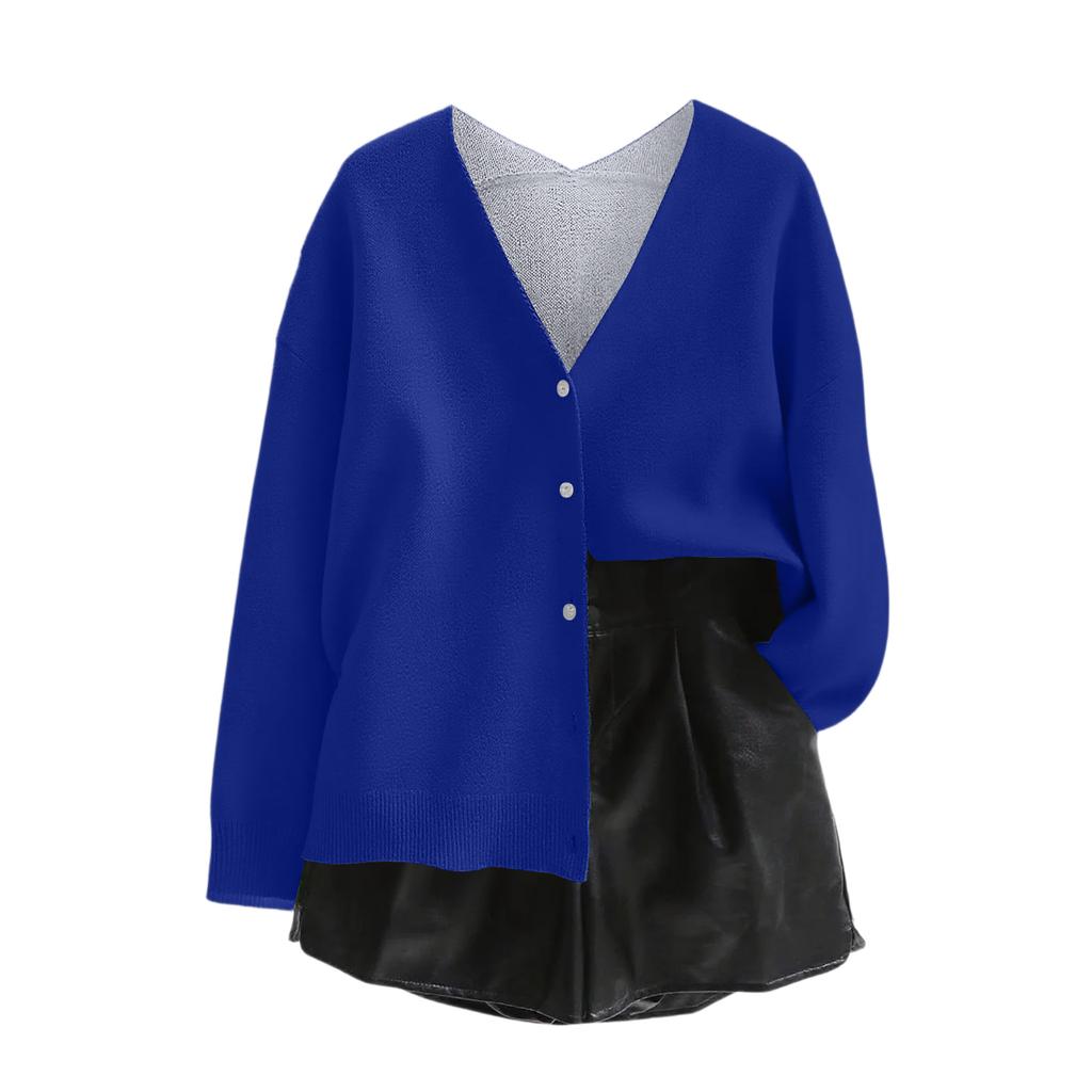 Women's V Neck Top Printing Thickened Plush Cashmere Warm Long Top