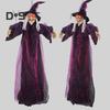 Halloween Flying Witch Decoration Outdoor Hanging Witch Statue with Light Large Screaming Witch Prop for Garden Yard Lawn Decor