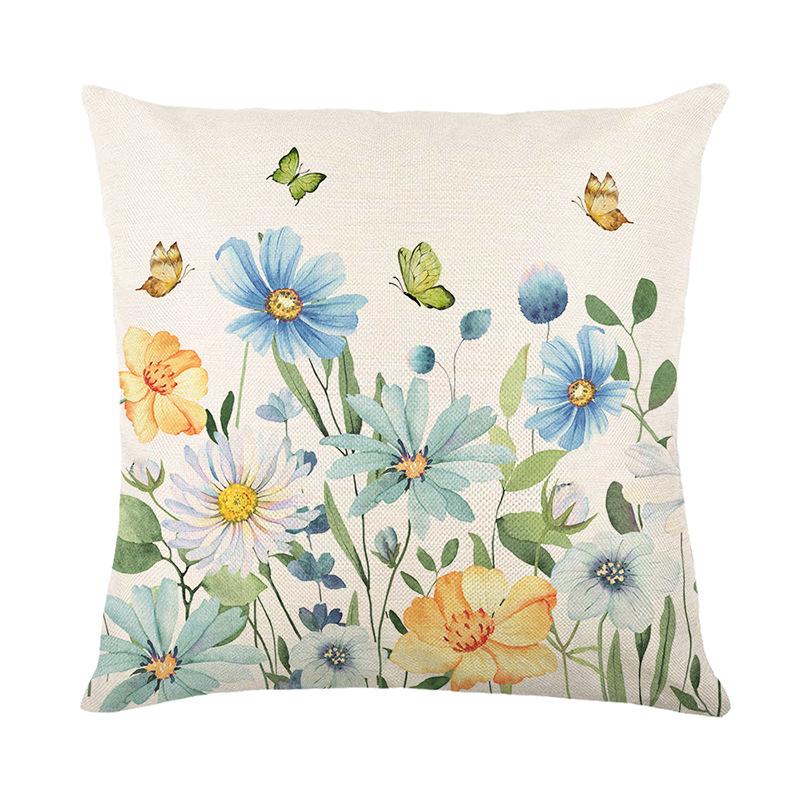 New Spring Daisy Series Printed Pillow Covers Polyester Decorative Living Room Sofa Cushion Covers Bedroom Cushions