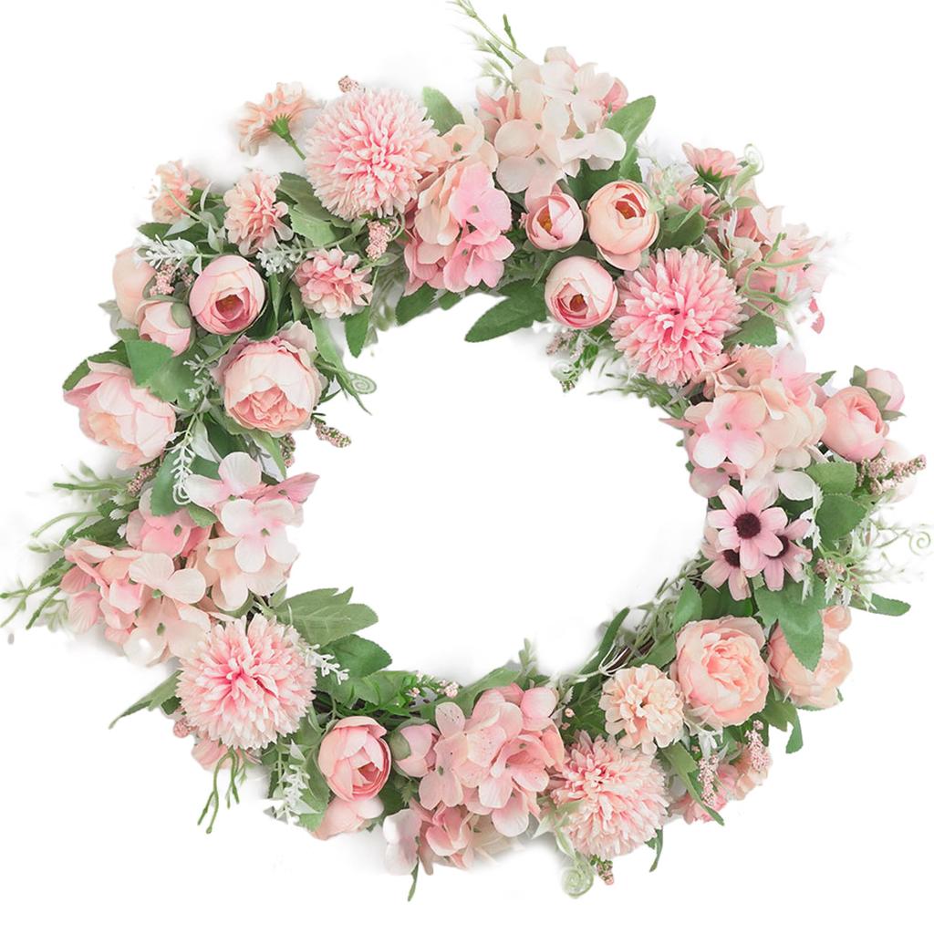 Front Door Wreath 15.7in Outer Diameter Flower Design Eye Catching Flower Wreath for Home Party