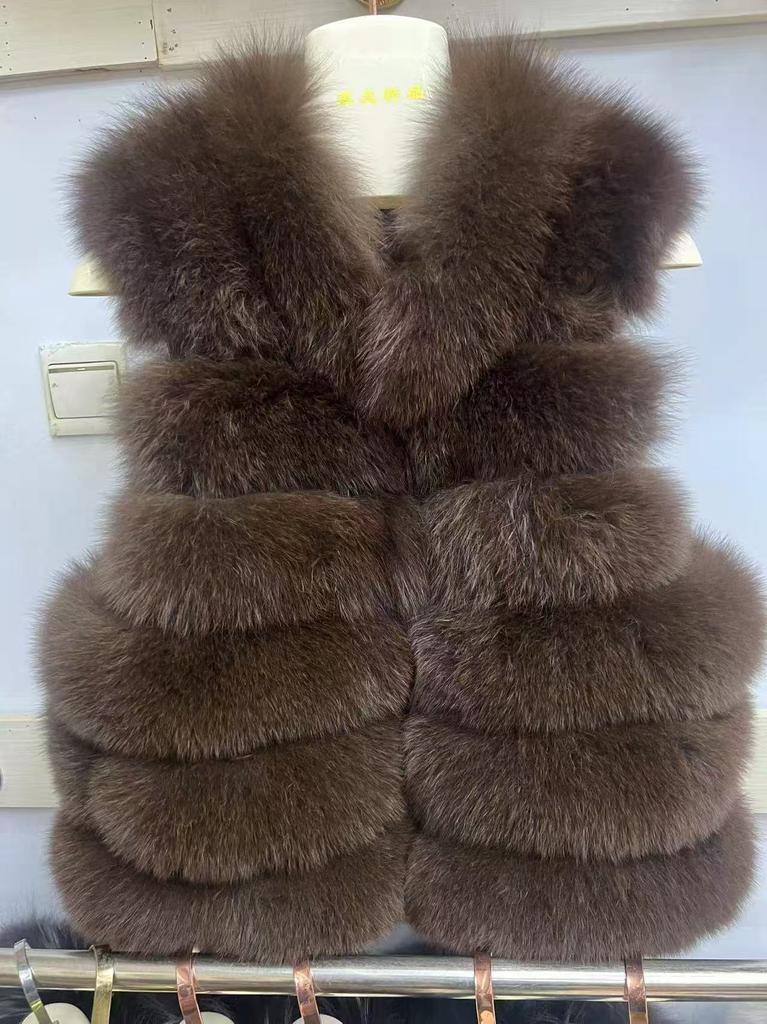 New fox fur vest women's young real fur whole leather light luxury Finnish fur vest