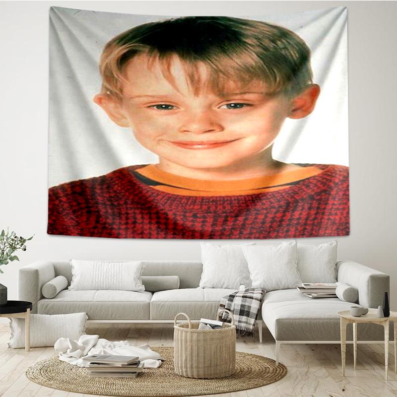 Home Alone Print Tapestry, Backdrop, Easy Setup, Ideal for Bedroom, Office & Living Room, with Aesthetic Wall Hanging Decor.