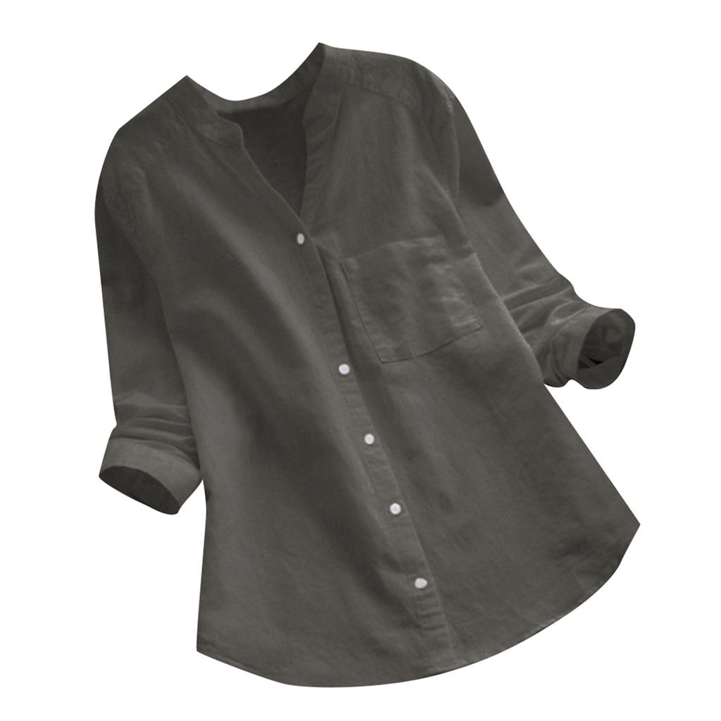 Dámská móda Neformální topy Jednobarevné košile Pulovrová trička s výstřihem do V