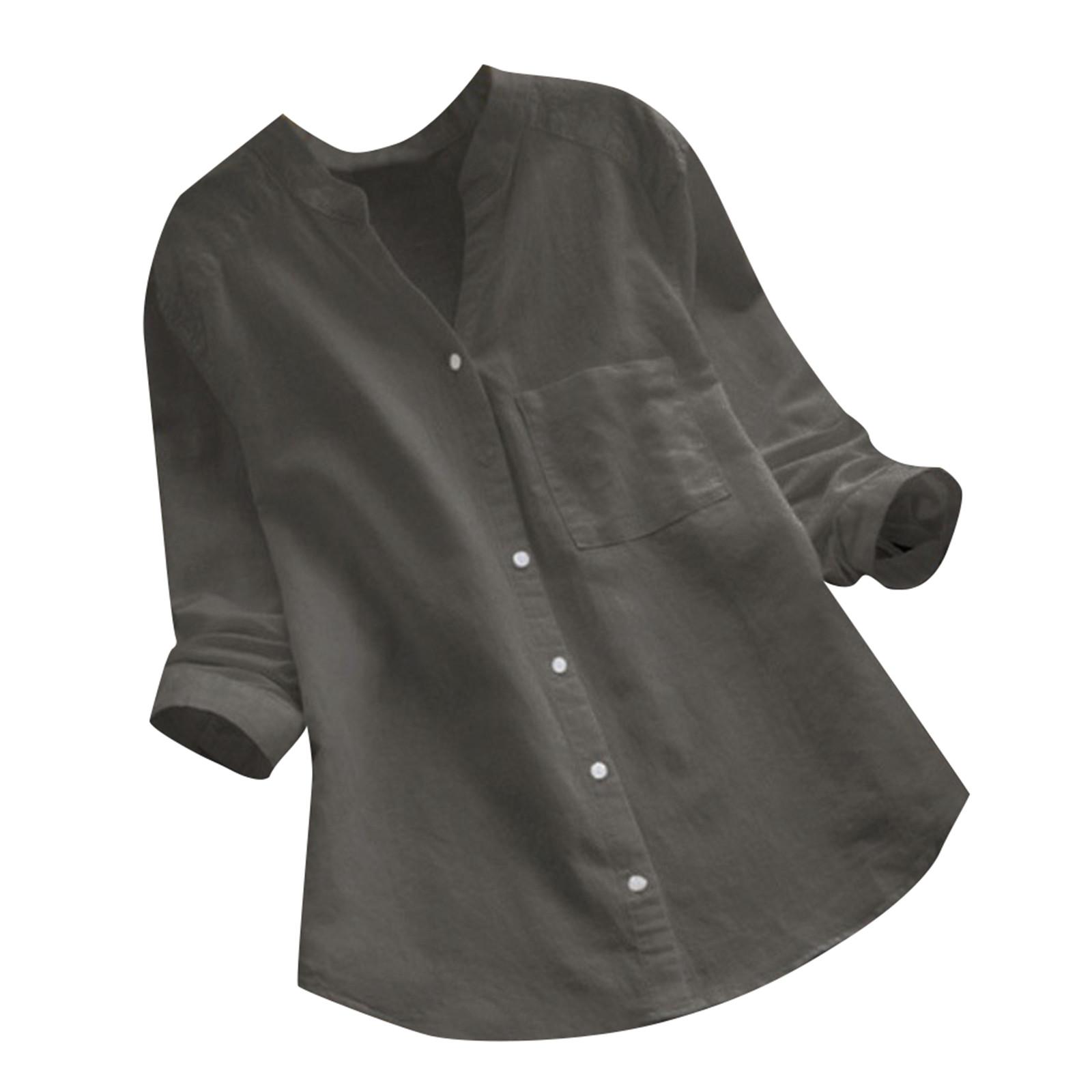 

Женские модные повседневные топы, однотонные рубашки, пуловеры с V-образным вырезом, футболки XL