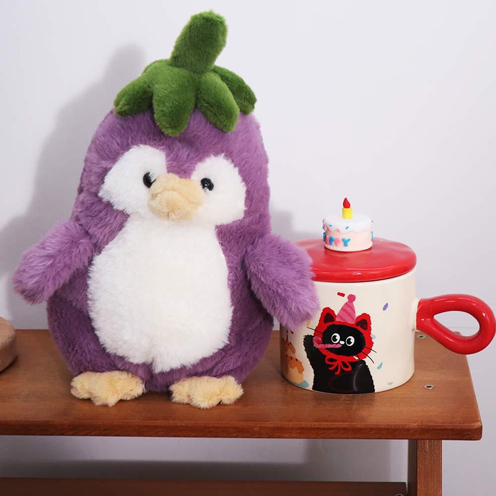 

Soft Eggplant Penguin Stuffed Toy Fluffy Stuffed Soft Penguin Doll Kids Gifts 28cm