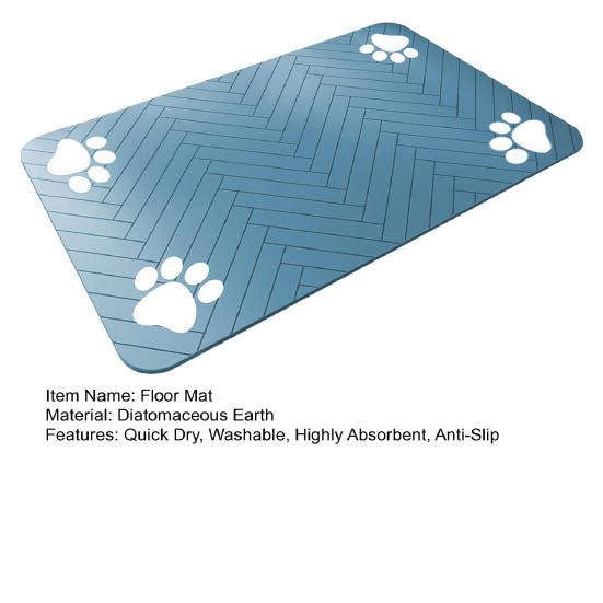 Dog Food Mat Pet Feeding Area Rug Absorbent Pet Placemat Quick Dry Water Dispenser Mat with Non-Slip Waterproof Rubber Backing for Food And Water Bowl