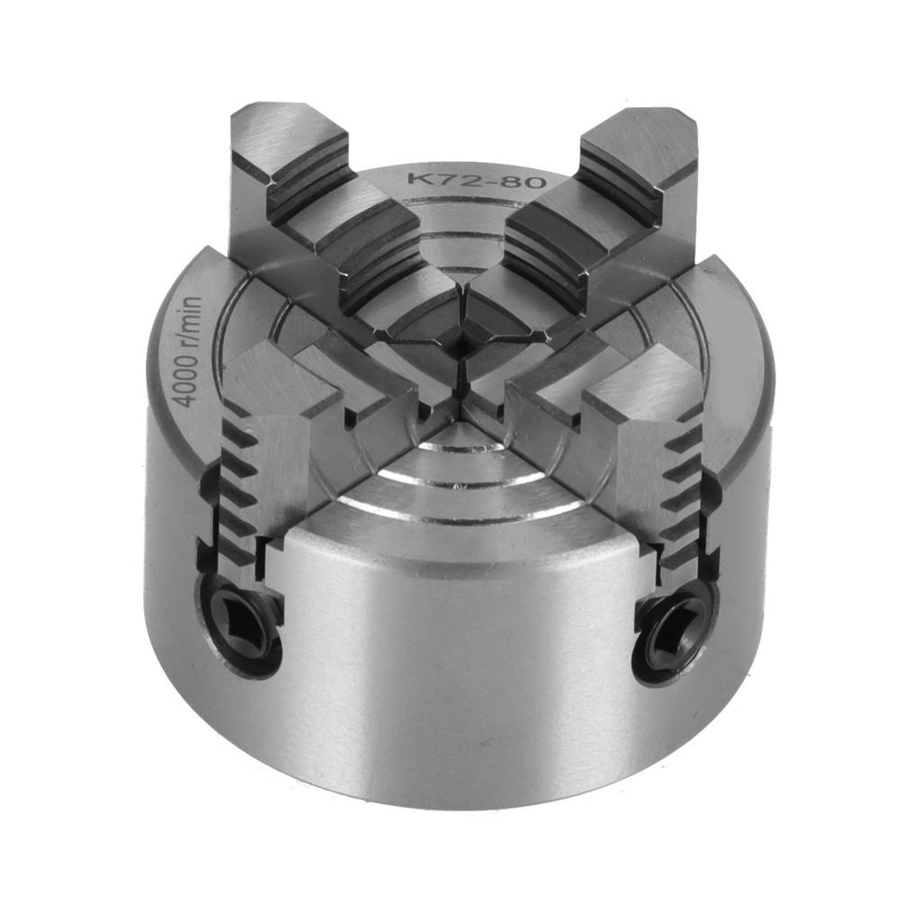 K72‑80 4 Backenfutter Schnellarbeitsstahl Manuelles Drehbankfutter DIY Drehbankzubehör 4000 U/min 80mm   3.15in