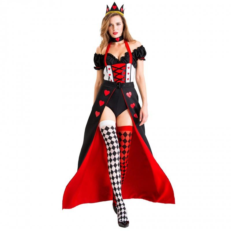 Halloween Horror Night, Sleepwalking Wonderland, Queen of Hearts, Momentous Queen, Sexy High Forked Trailing Dress, Comic-Con Performance