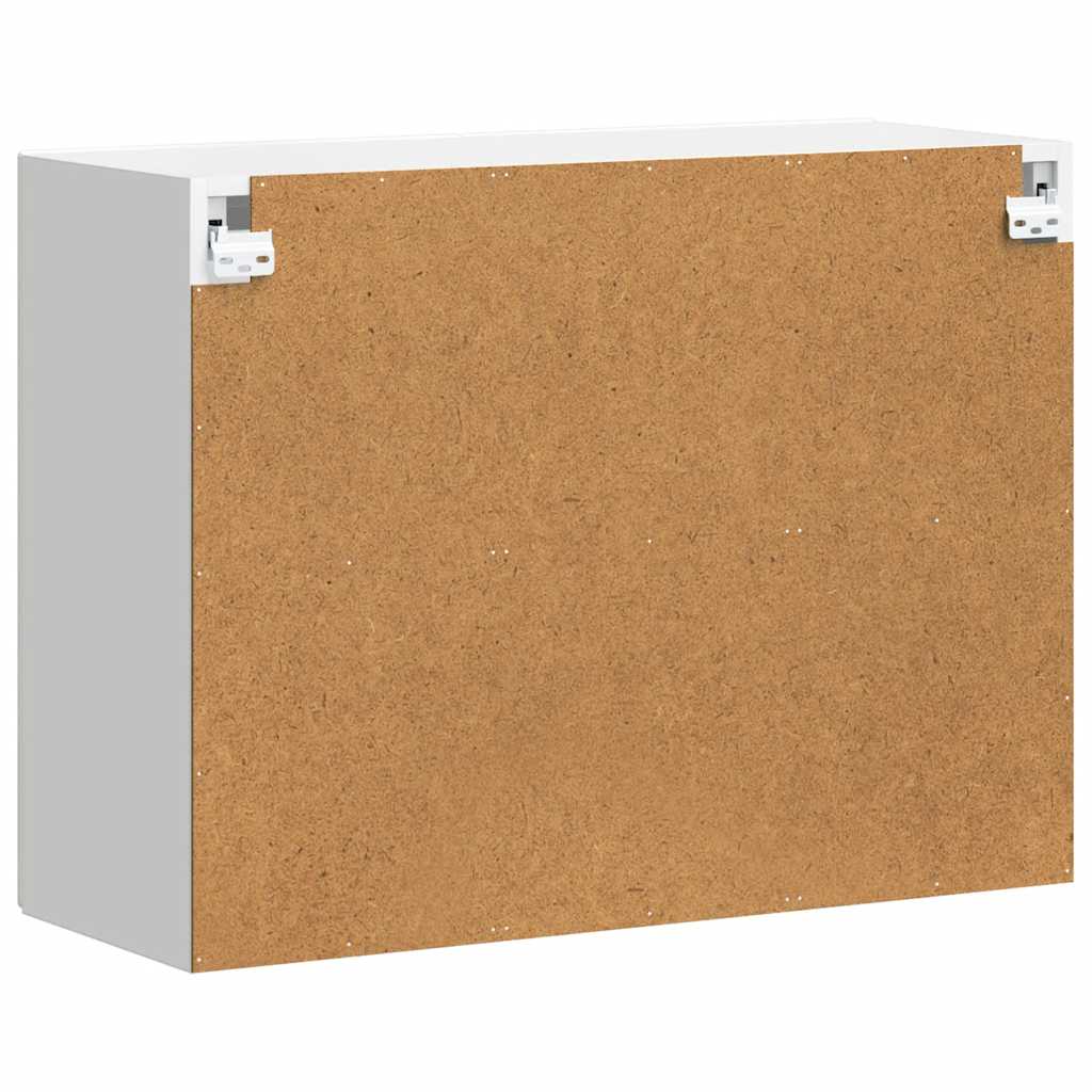 White Kitchen Wall Cabinet with Glass Door Porto Series