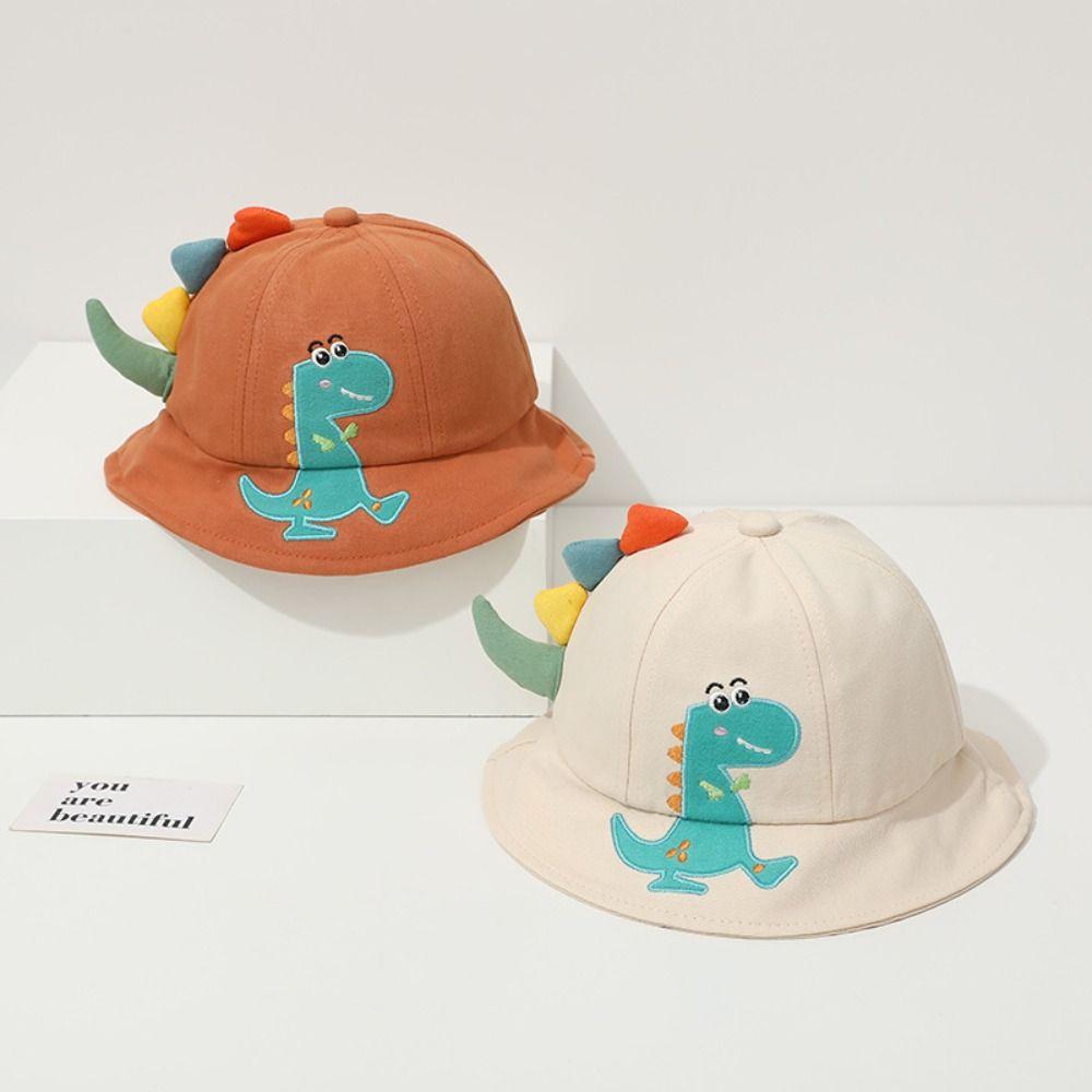Wide Brim Dinosaur Children Fisherman Hat Cartoon Baby Sun Cap Cute Kids Bucket Hat  Toddler