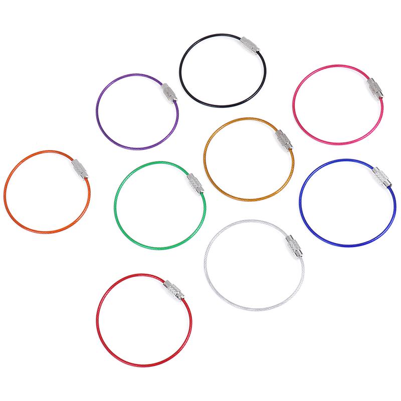 10 pezzi 1,5*150 mm portachiavi con anello circolare in acciaio inossidabile, attrezzi da esterno