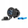 Car Charger With USB Ports Waterproof 3.1A 2Xusb 12V 24V Amio-0