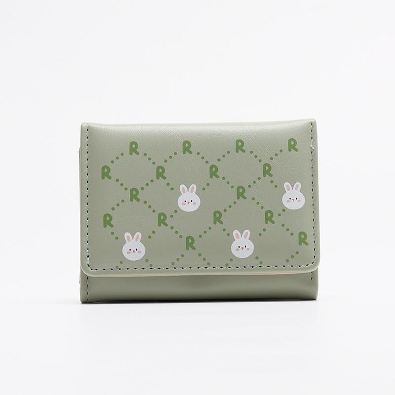 

Trendy Korean Style Ladies Wallet Short Wallet Girls Student Coin Purse зелений