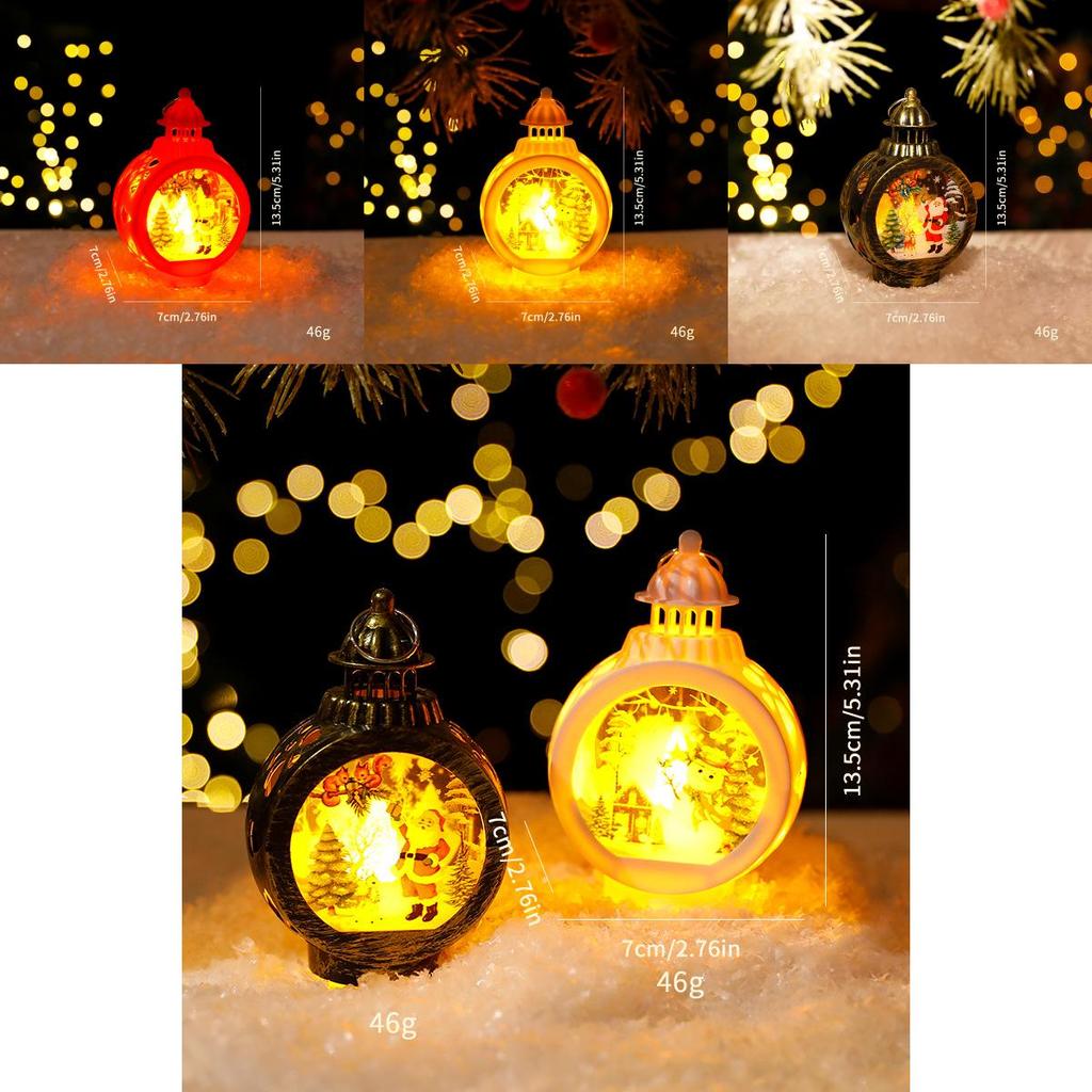Weihnachts-Weihnachtsmann-Schneemann-Laterne mit LED-Licht für Feiertagsdekoration und Geschenkidee
