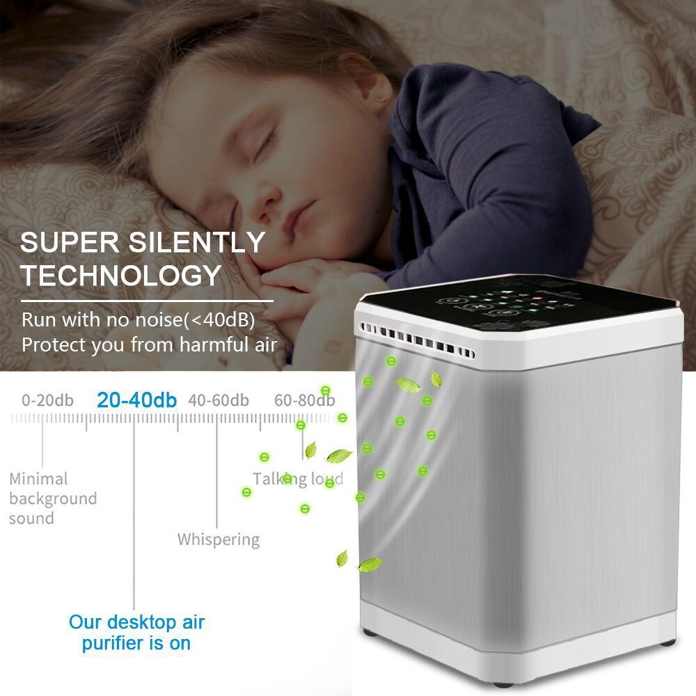 Mini Ionic Desktop Air Purifier Negative Ion Generator Timing With Filter Humidifier Fresh Portable Office Home 3 In 1