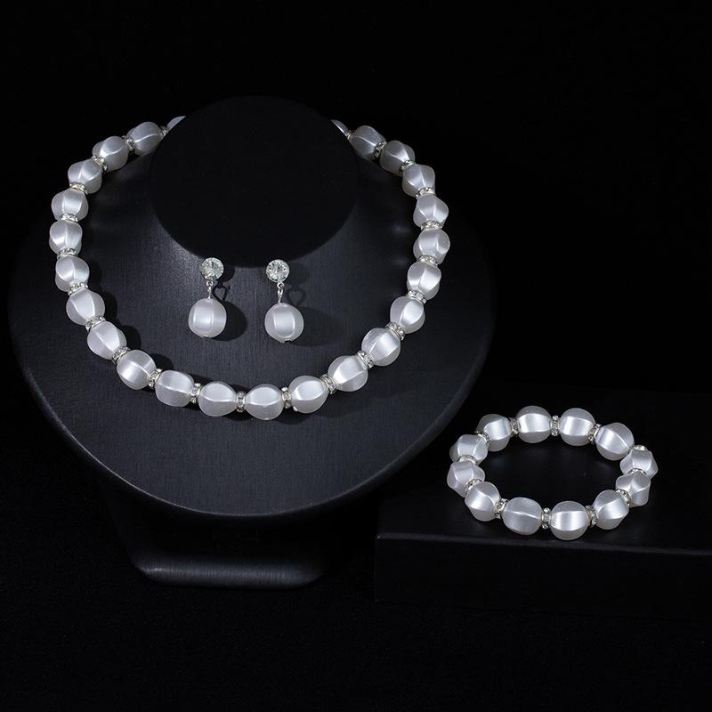 Неправильное жемчужное ожерелье особой формы, браслет, серьги, набор, модный легкий люксовый замок и аксессуары.