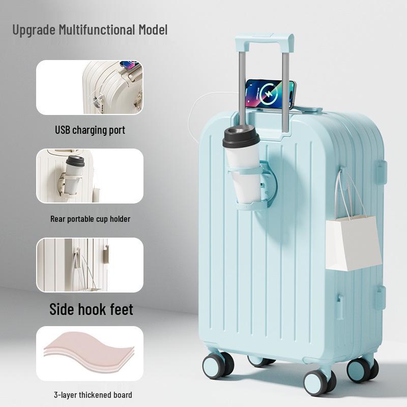 Multifunctional Trolley Suitcase: 20-inch Carry-On & 26-inch Large Capacity with Universal Wheels, Ideal for Students and Travelers