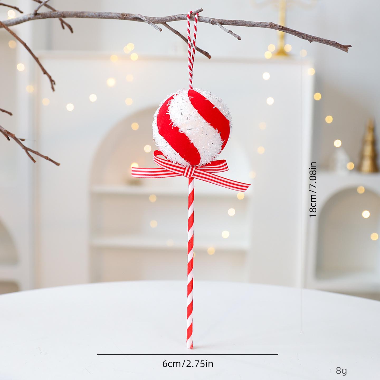 

Red & White Candy Cane Lollipop Ornaments - Christmas Tree Decorations OPP Bag