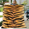 Tiger Print Pattern Beast Blanket,Flannel Blanket Throw Blanket,Child Warm Blanket for Home Living Room Bedroom Beds Sofa Picnic