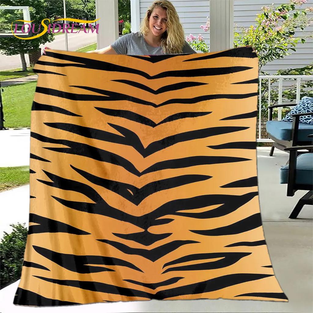 Tiger Print Pattern Beast Blanket,Flannel Blanket Throw Blanket,Child Warm Blanket for Home Living Room Bedroom Beds Sofa Picnic