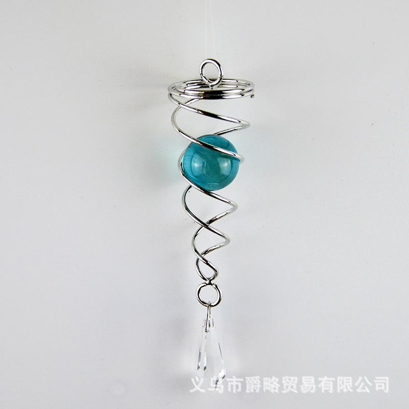 Obrotowy Kryształowy Spiralny Ogon Kula Wisiorek Spinner do Wiatru Ogony Wiszące Dekoracyjne do Spinnerów Kuranty Ogród Zewnętrzny i Podwórko