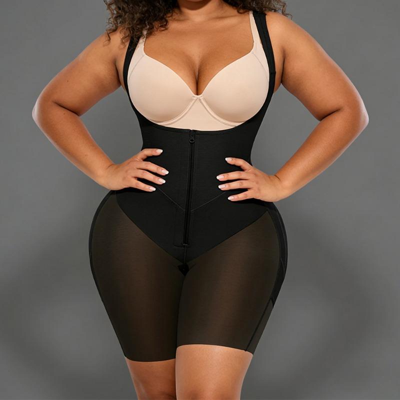 Women One Piece Shapewear Oblique Pressure Straps Waist Cincher Tummy Control Hip Lift Body Shaper