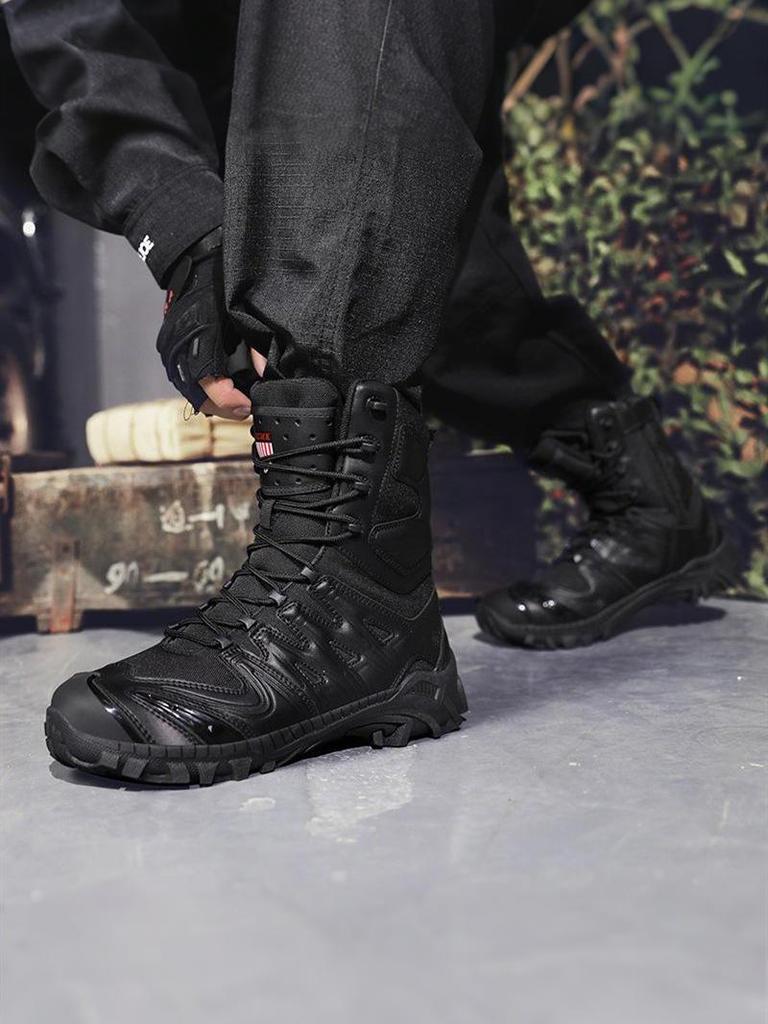 Men's High-Top Combat and Mountaineering Boots – Large Size Outdoor Hiking & Training Footwear, Special Forces Desert Style