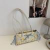 Flower French Stick Handbag Cloth Underarm Bags Portable Bow Shoulder Bag  Daily