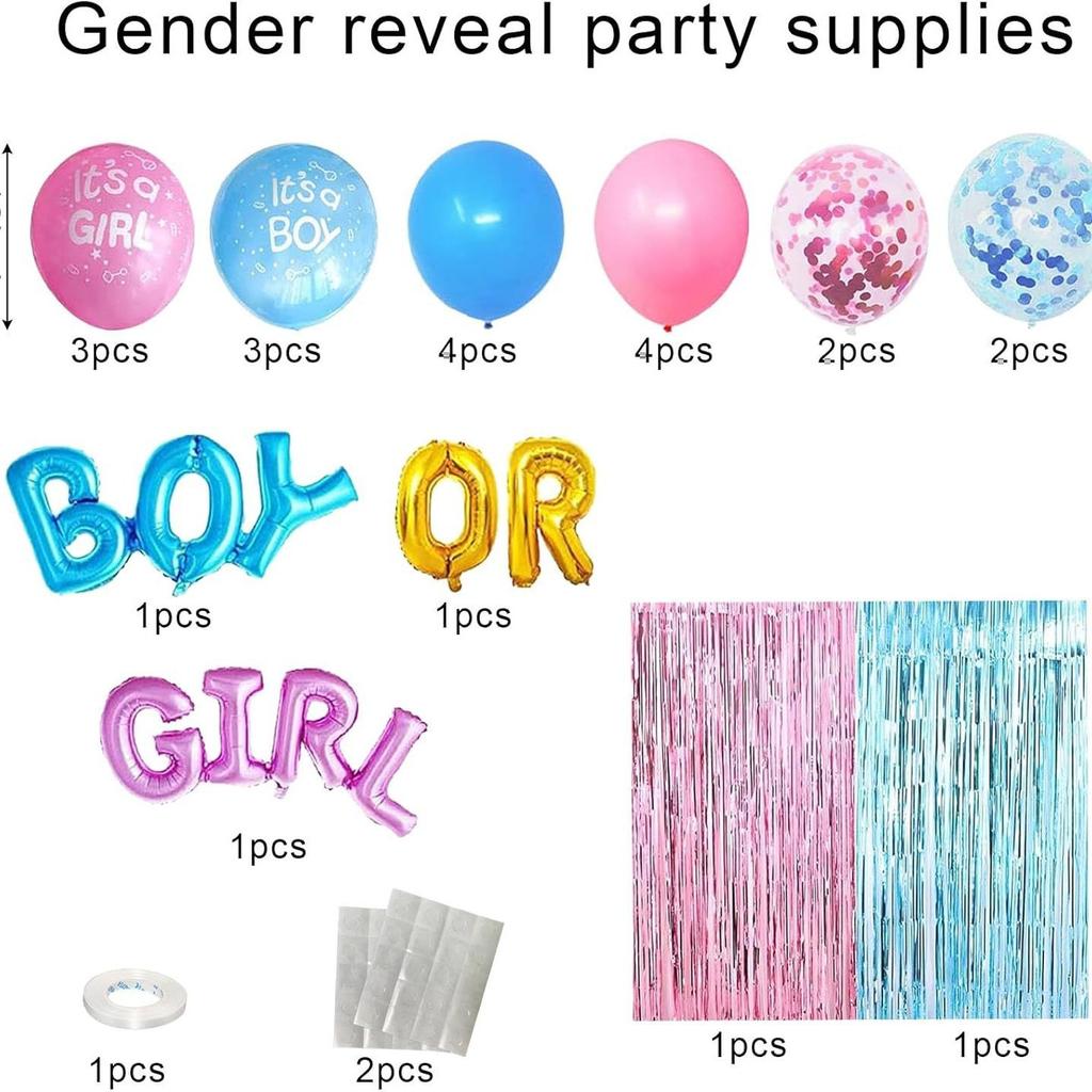 Sex Reveal Boyorgirl Balloon Decoration Set Baby Baby Sex Reveal Party Baby Shower Set