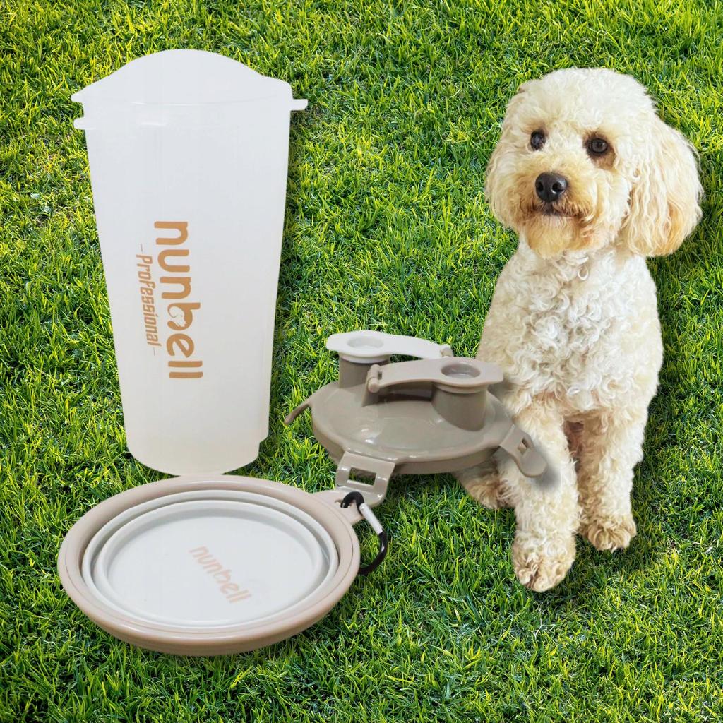 3-in-1 Travel Bottle for Dogs, Water and Food Container, Foldable Bowl