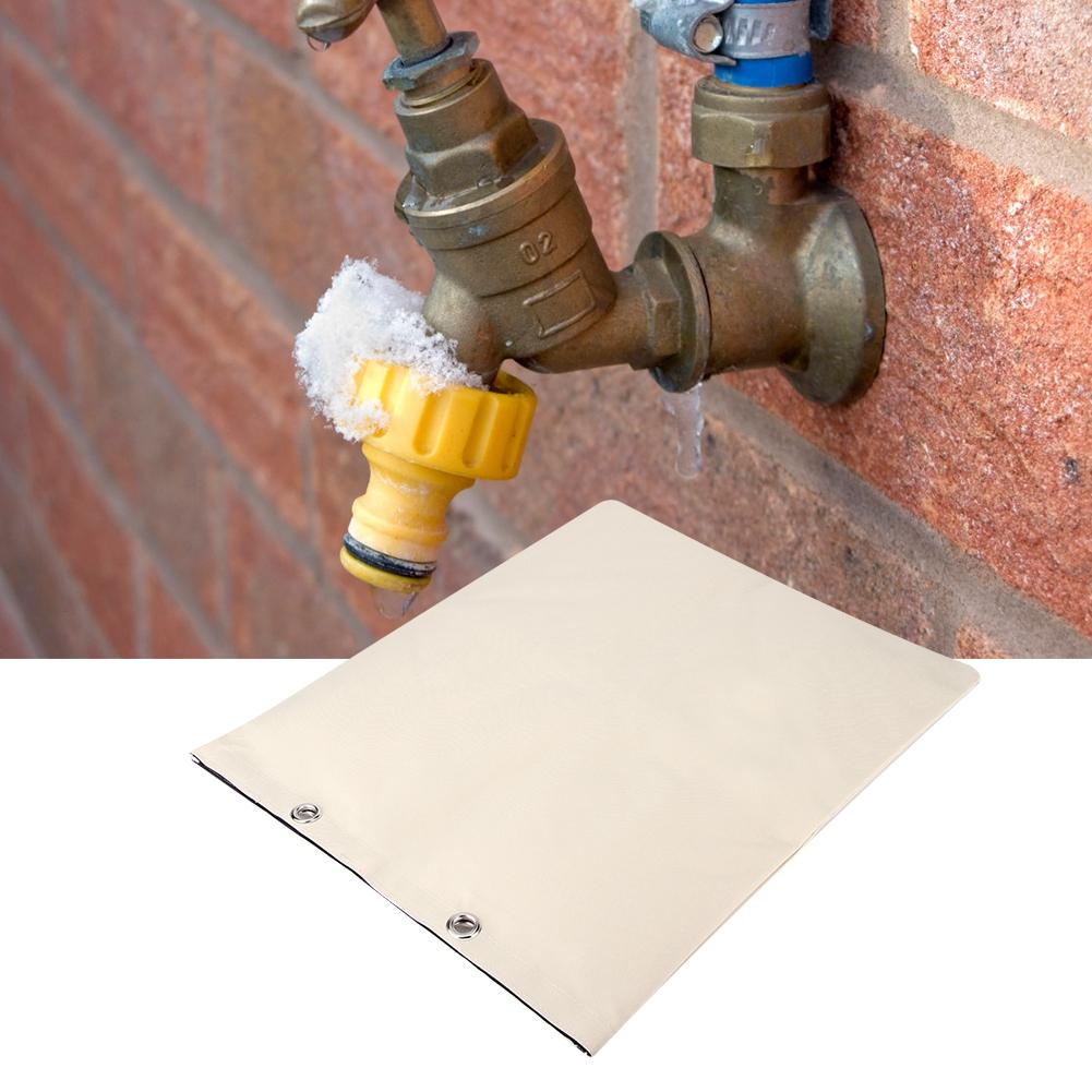 Outdoor Winter Rohrschutz Frostschutz Wasserhahn Abdeckung Wasserdichte Rohr Isolierhülle(beige )