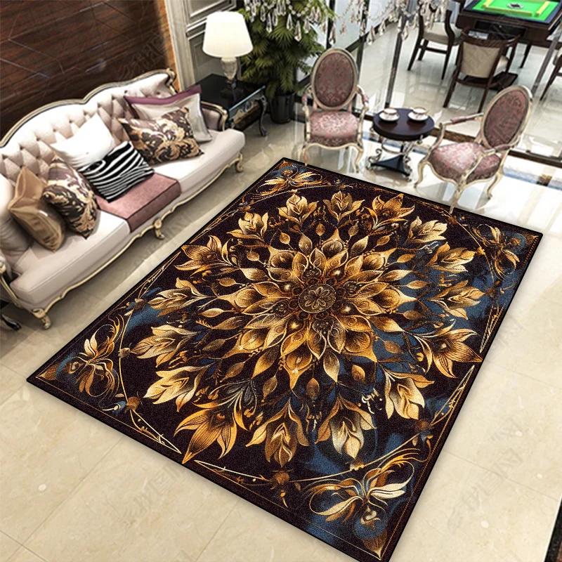 Europäischer Klassischer Teppich Heimdruck Wohnzimmer Couchtisch Teppich Klassisches Arbeitszimmer Bodenmatte Schlafzimmer Bettvorleger Decke Teppich