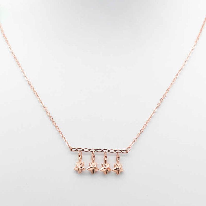 Purple Gold Shining Star Necklace Plated With Rose Gold Niche Temperament Fashion Color Gold
